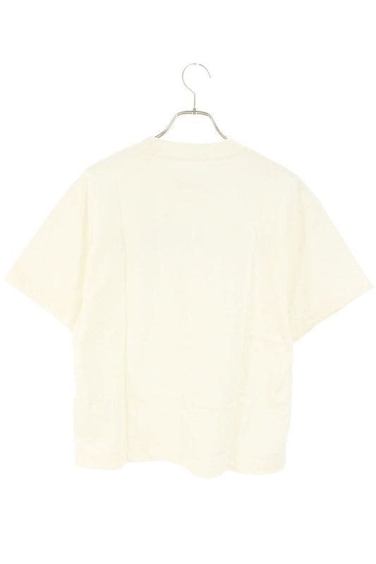 Jil Sander White Logo Print Crewneck Cotton T-Shirt Size XS