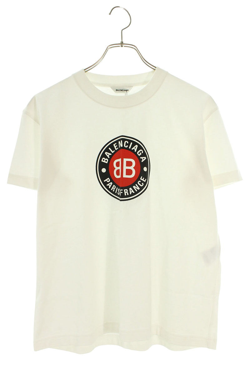 Balenciaga 20AW BB Logo Print T-Shirt White Cotton Size XL