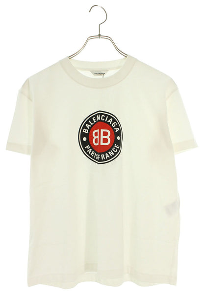 Balenciaga 20AW BB Logo Print T-Shirt White Cotton Size XL