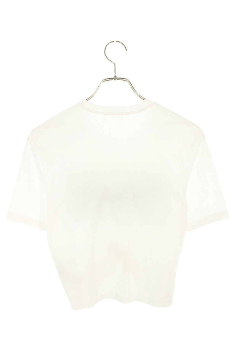 Versace Safety Pin Logo Print T-Shirt White Green Size 36
