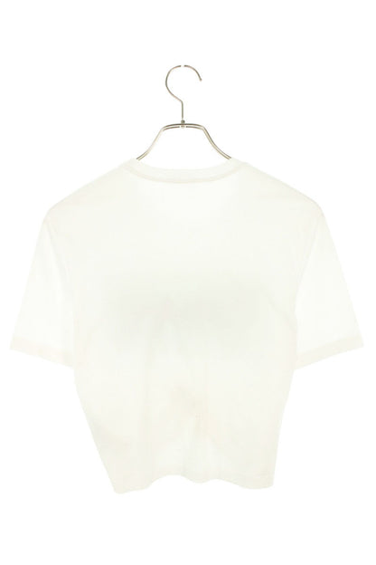Versace Safety Pin Logo Print T-Shirt White Green Size 36