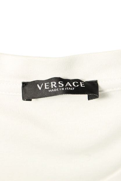 Versace Safety Pin Logo Print T-Shirt White Green Size 36