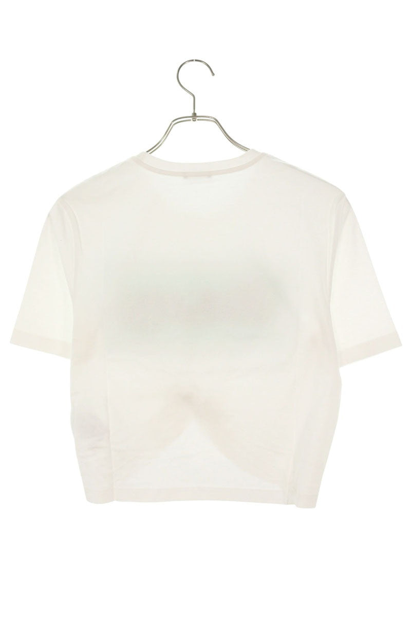 Versace Safety Pin Sequin Logo Print White Gold Size 36