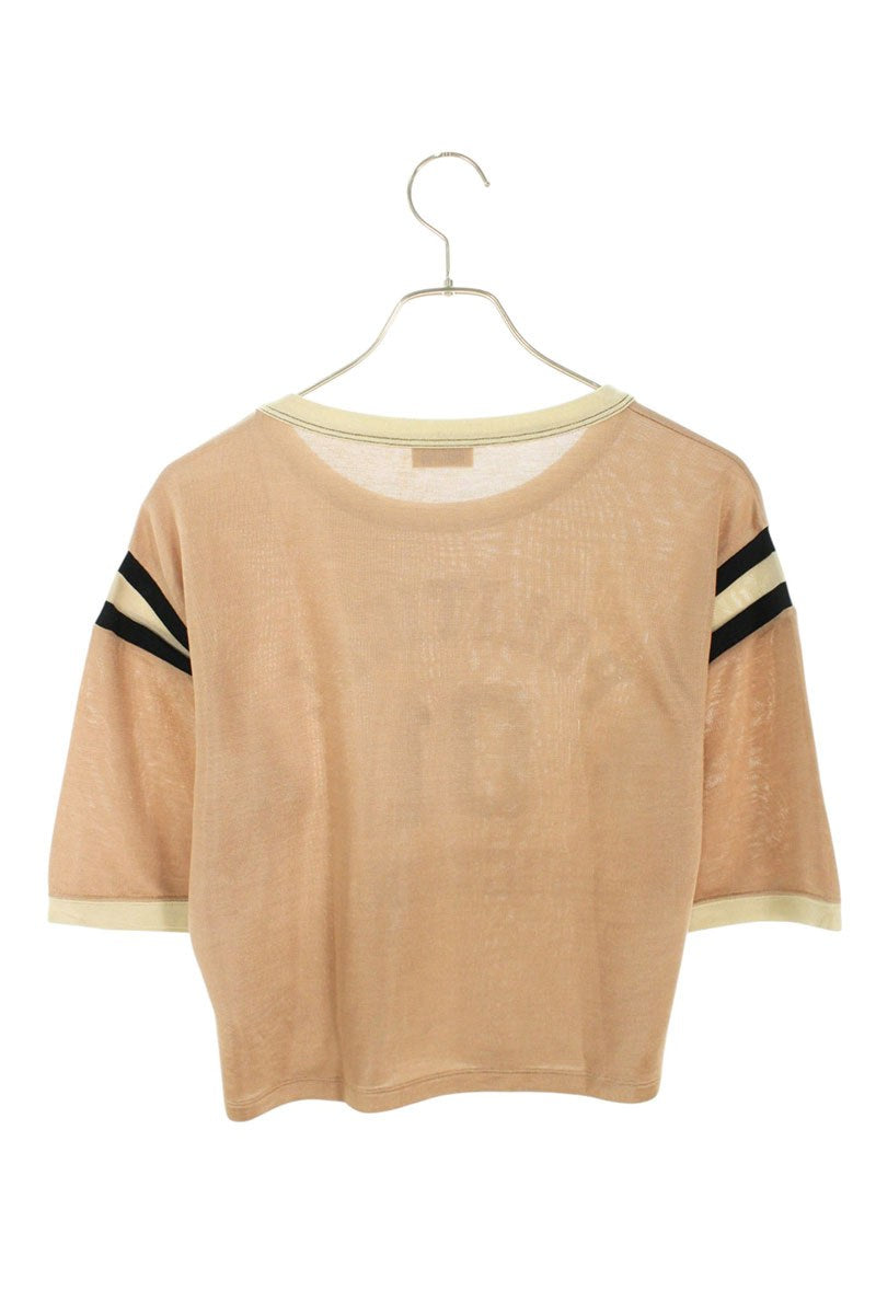Saint Laurent Paris Number Print T-Shirt Blend Pink Size M