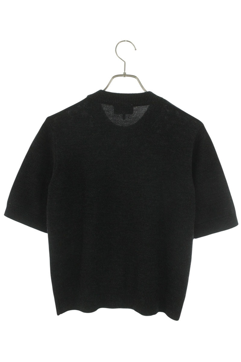 Ganni Flower Embroidered Knit T-Shirt 26SS Black