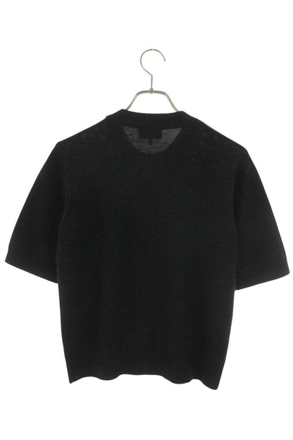 Ganni Flower Embroidered Knit T-Shirt 26SS Black
