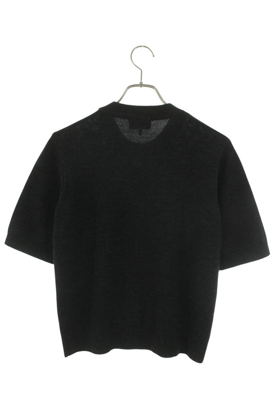 Ganni Flower Embroidered Knit T-Shirt 26SS Black