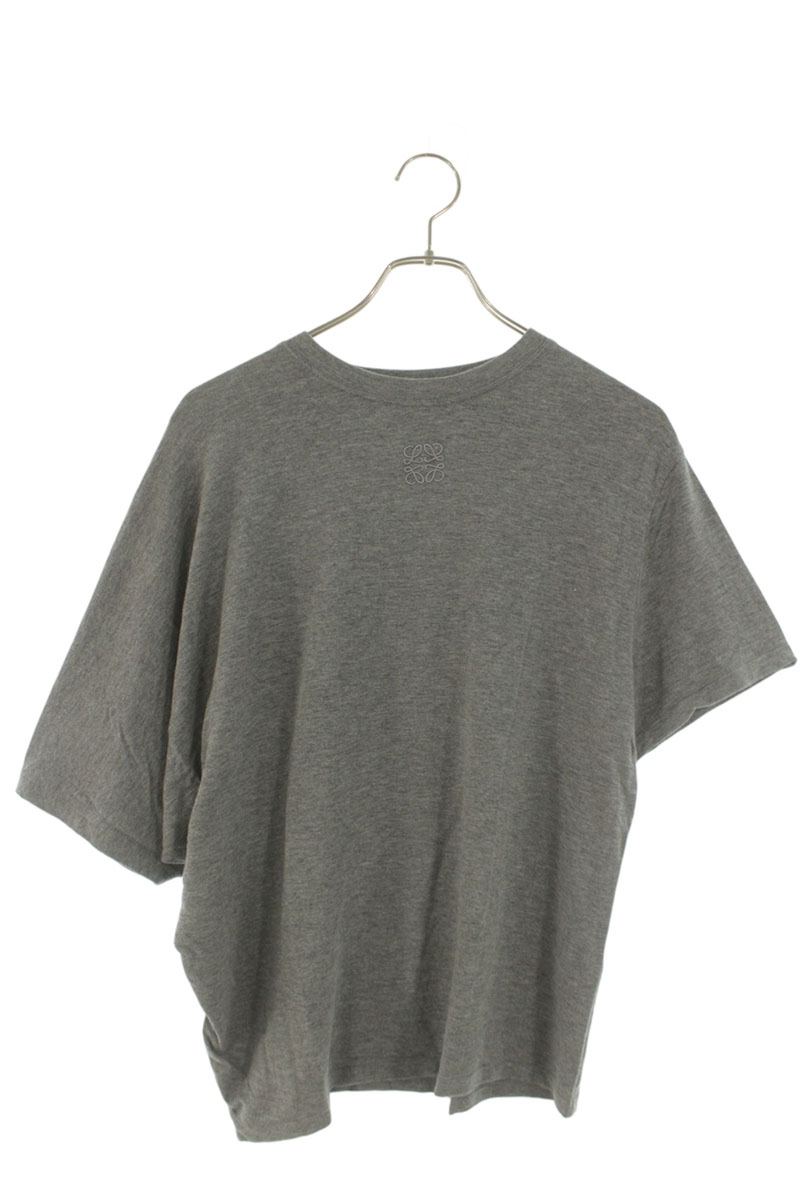 Loewe Anagram Embroidered Asymmetrical T-Shirt Gray Size XS