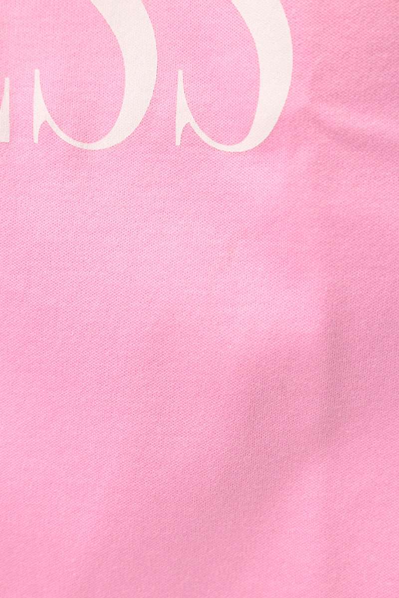 Versace Front Logo Cropped T-Shirt Pink Cotton Size 38
