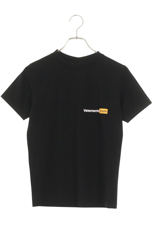 Vetements Front Logo T-Shirt Black Cotton Blend Size S