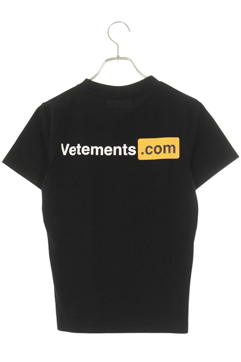 Vetements Front Logo T-Shirt Black Cotton Blend Size S