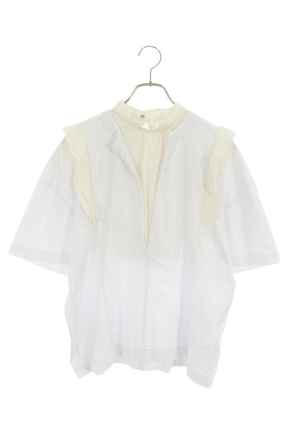 Sacai 25SS Lace Cotton Jersey x Satin T-Shirt Size 2