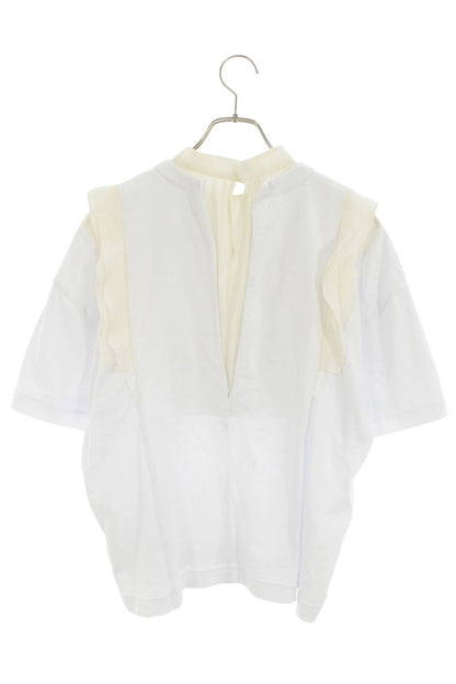 Sacai 25SS Lace Cotton Jersey x Satin T-Shirt Size 2