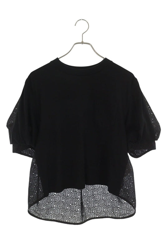 Sacai Black All-Over Back Logo Cotton T-Shirt Size 1