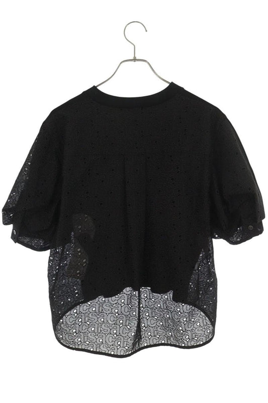 Sacai Black All-Over Back Logo Cotton T-Shirt Size 1