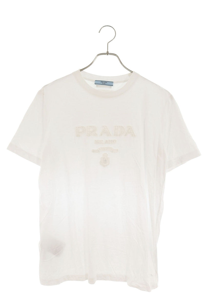 Prada White Front Patch Logo T-Shirt Size S