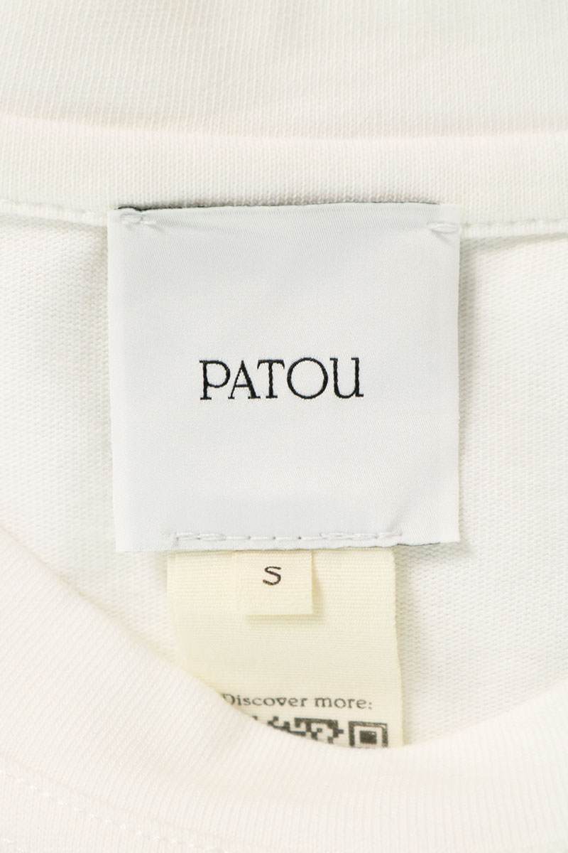 Patou Front Print Crewneck T-Shirt White & Purple Size S