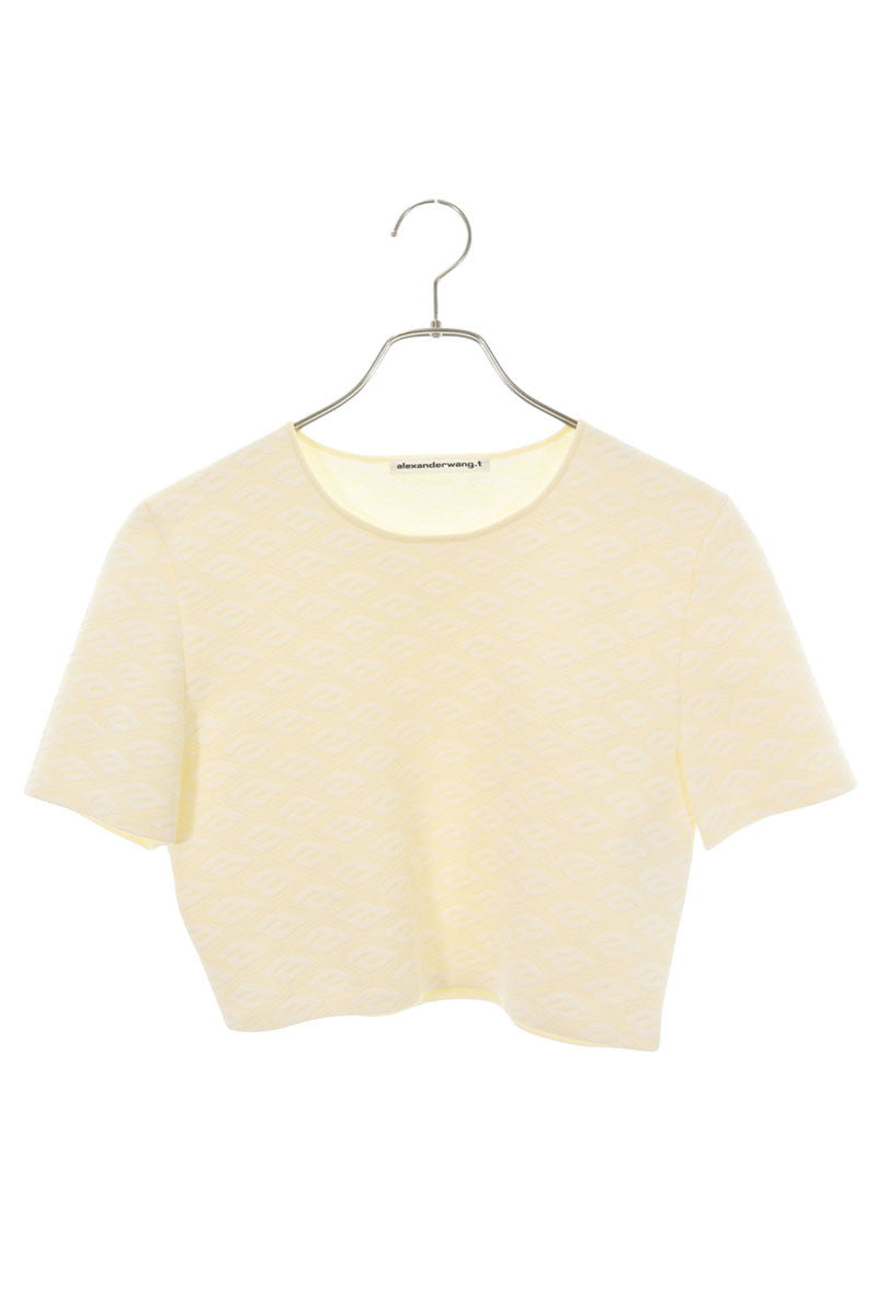 T by Alexander Wang All-Over Pattern Cropped T-Shirt Size M
