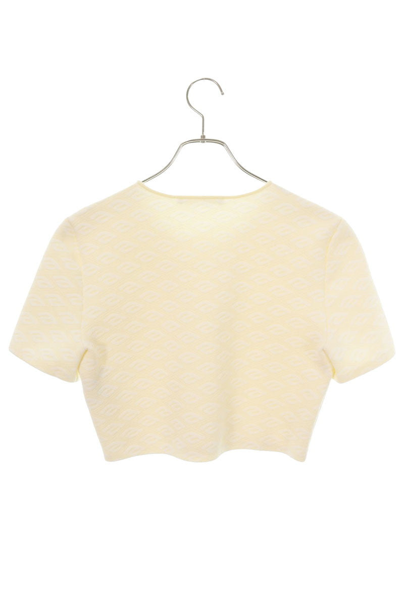 T by Alexander Wang All-Over Pattern Cropped T-Shirt Size M
