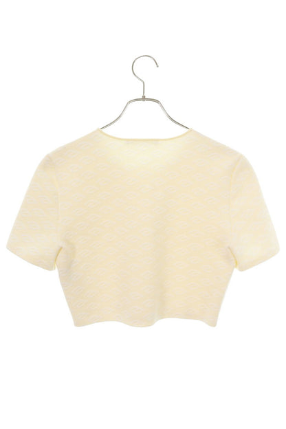 T by Alexander Wang All-Over Pattern Cropped T-Shirt Size M