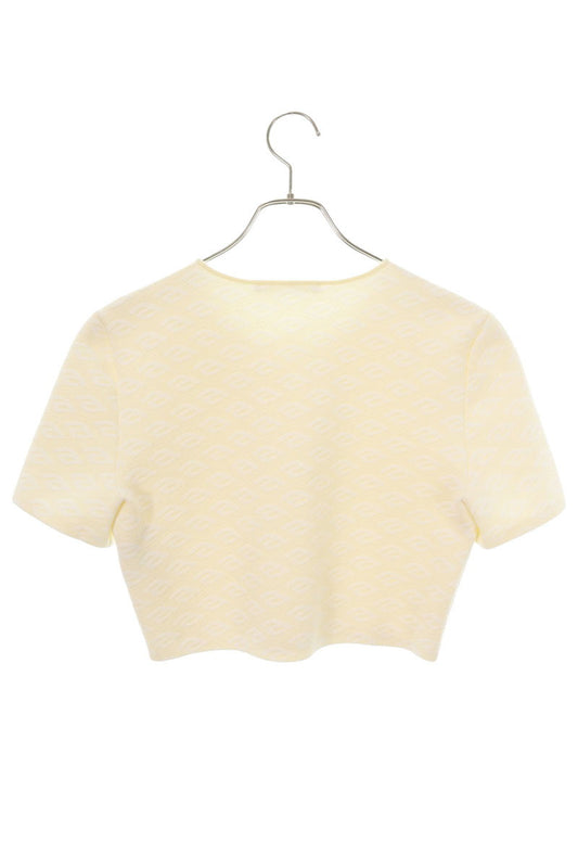 T by Alexander Wang All-Over Pattern Cropped T-Shirt Size M