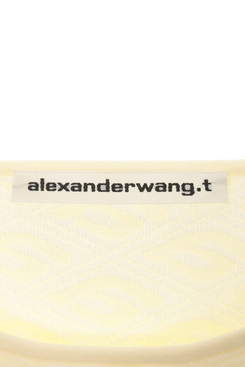 T by Alexander Wang All-Over Pattern Cropped T-Shirt Size M