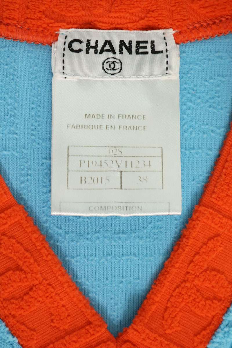 Chanel Coco Mark Pile Bicolor T-Shirt Size 38