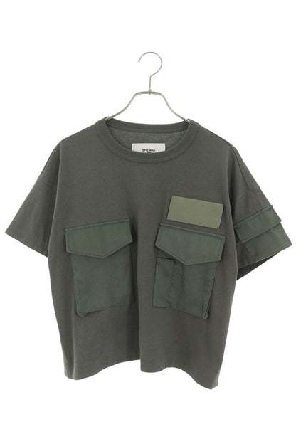 Sacai Multi-Pocket Cotton T-Shirt Khaki Size 3