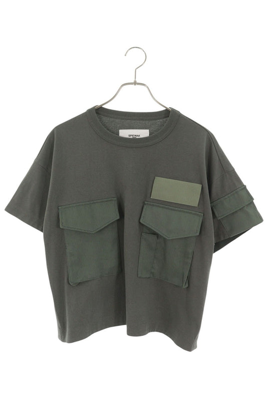 Sacai Multi-Pocket Cotton T-Shirt Khaki Size 3