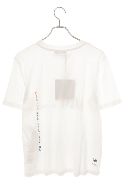 Vintage Logo Print White Cotton T-Shirt Size S