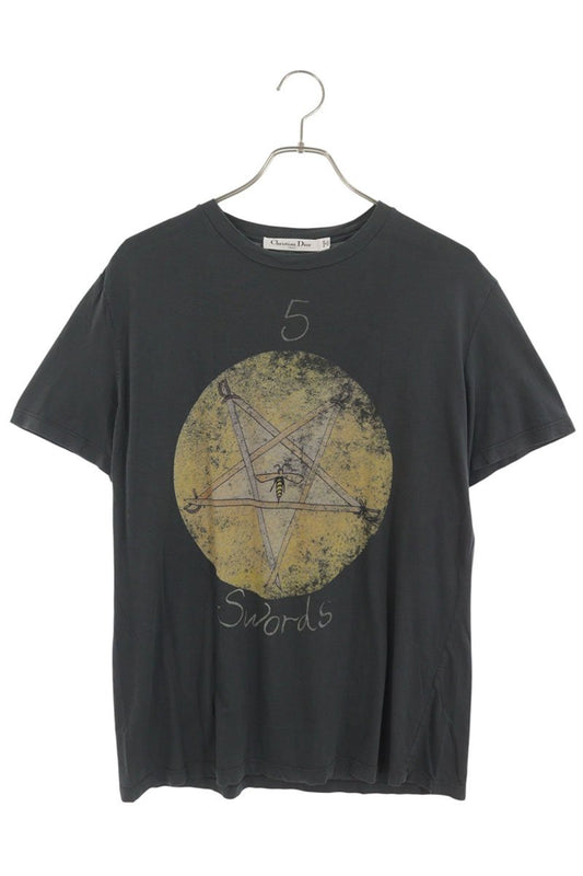 Christian Dior Swords BEE Print T-Shirt Gray Size L