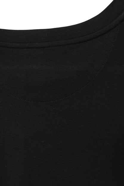 FENDI Line Design Cotton T-Shirt Black Size S