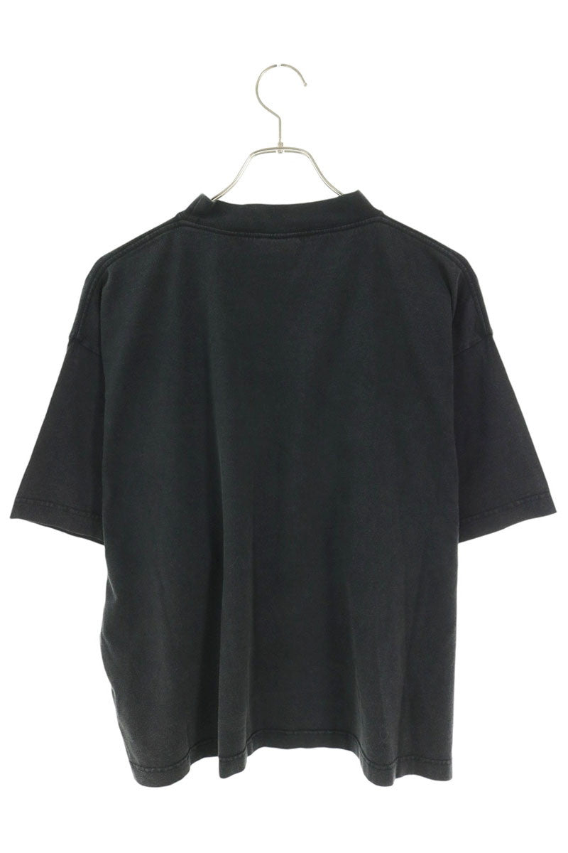 BALENCIAGA Logo Print Cotton T-Shirt Black Size L