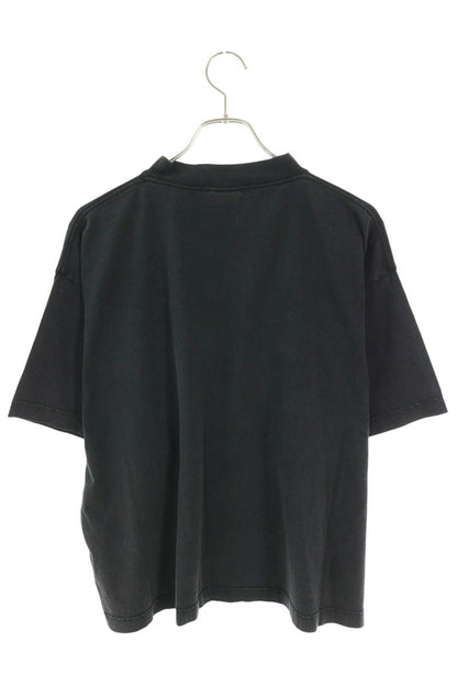 BALENCIAGA Logo Print Cotton T-Shirt Black Size L