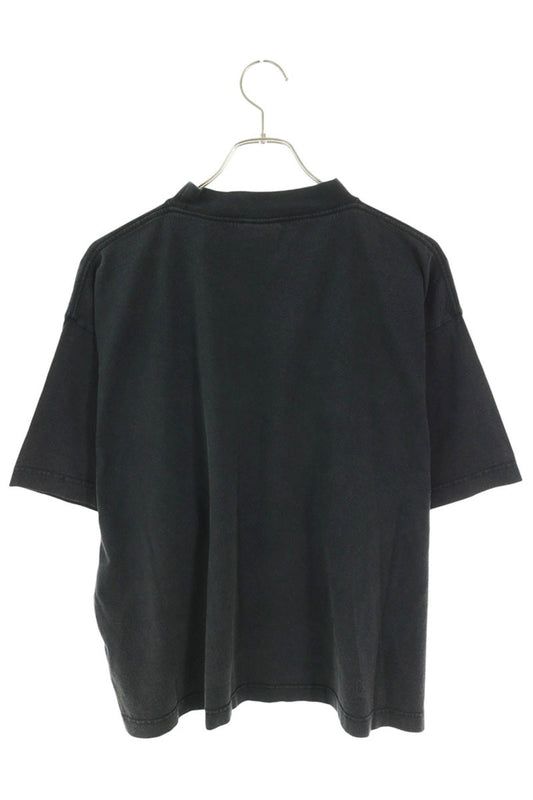 BALENCIAGA Logo Print Cotton T-Shirt Black Size L
