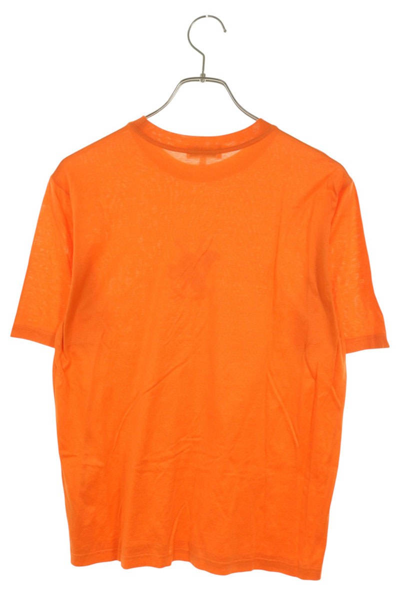 HERMES Musical Instrument Embroidered T-Shirt Orange Size S