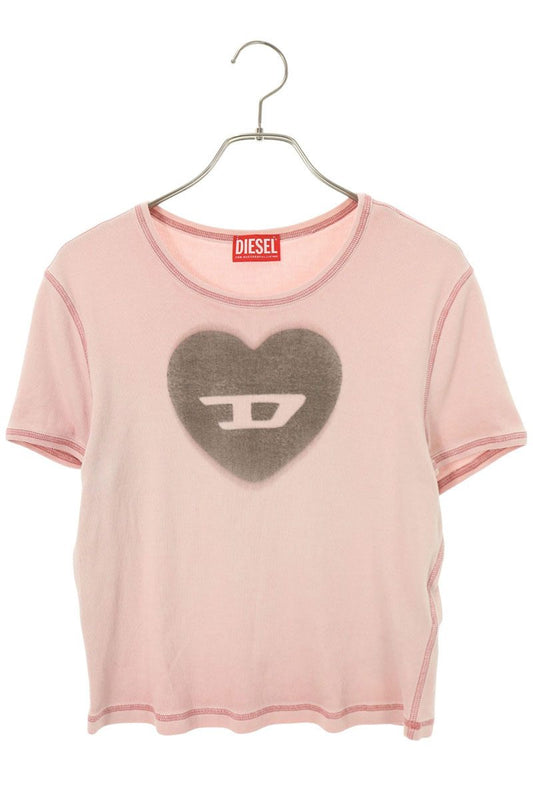 DIESEL Pink Logo Print T-Shirt Size L