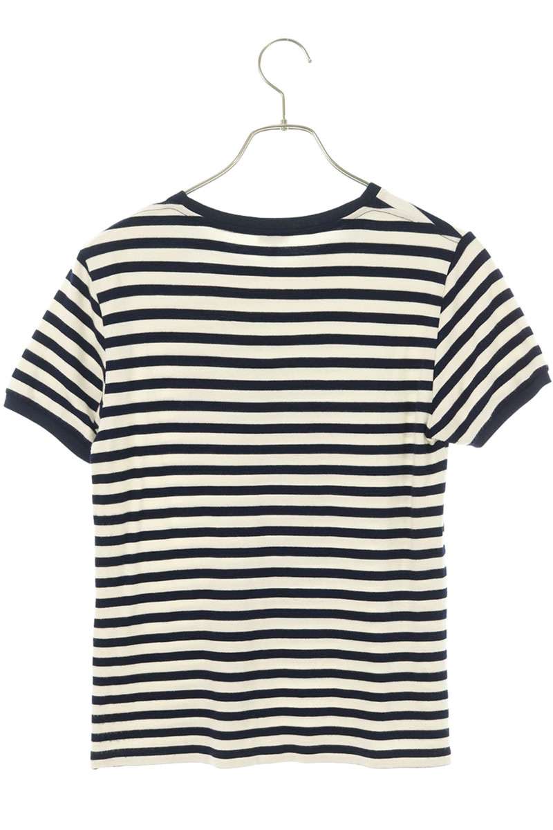 LOEWE Anagram Embroidered Stripe T-Shirt White Navy Size XS