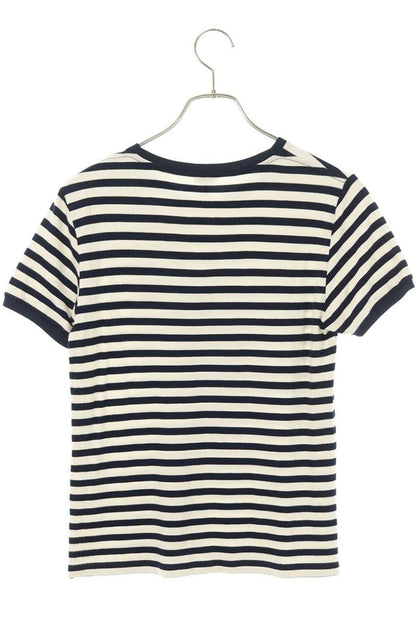 LOEWE Anagram Embroidered Stripe T-Shirt White Navy Size XS