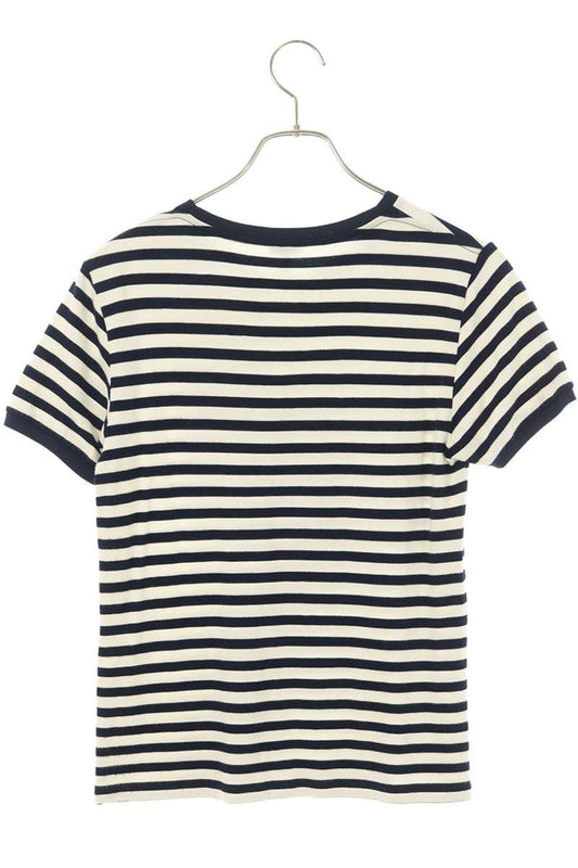 LOEWE Anagram Embroidered Stripe T-Shirt White Navy Size XS