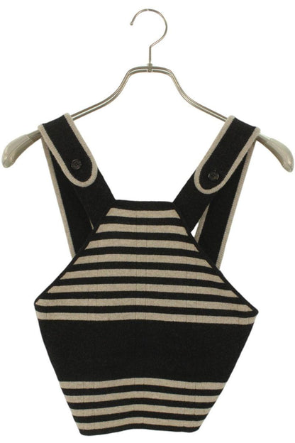 Miu Miu Cashmere Blend Striped Logo Tank Top Size 36