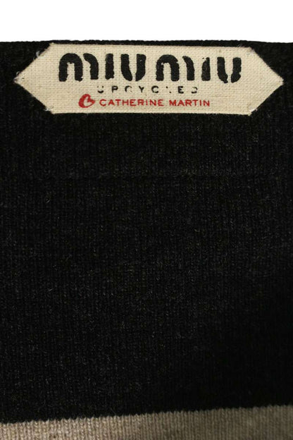 Miu Miu Cashmere Blend Striped Logo Tank Top Size 36