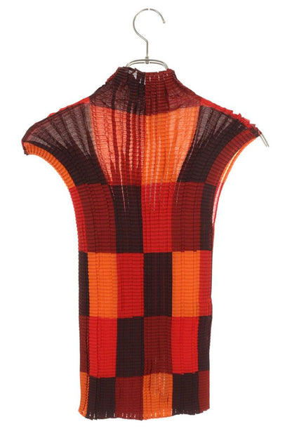 Issey Miyake Pleated High Neck Tank Top Multi Size M
