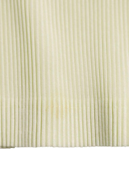 Vintage Pleated High-Neck Sleeveless T-Shirt Yellow Size 3