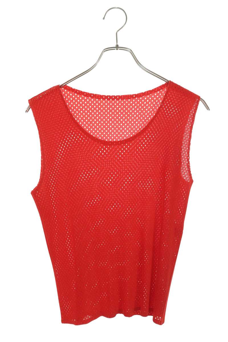 Vintage PLEATS PLEASE Red Pleats Mesh Tank Top Size 3
