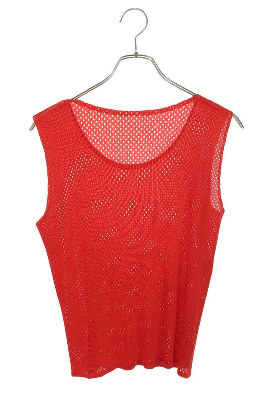 Vintage PLEATS PLEASE Red Pleats Mesh Tank Top Size 3