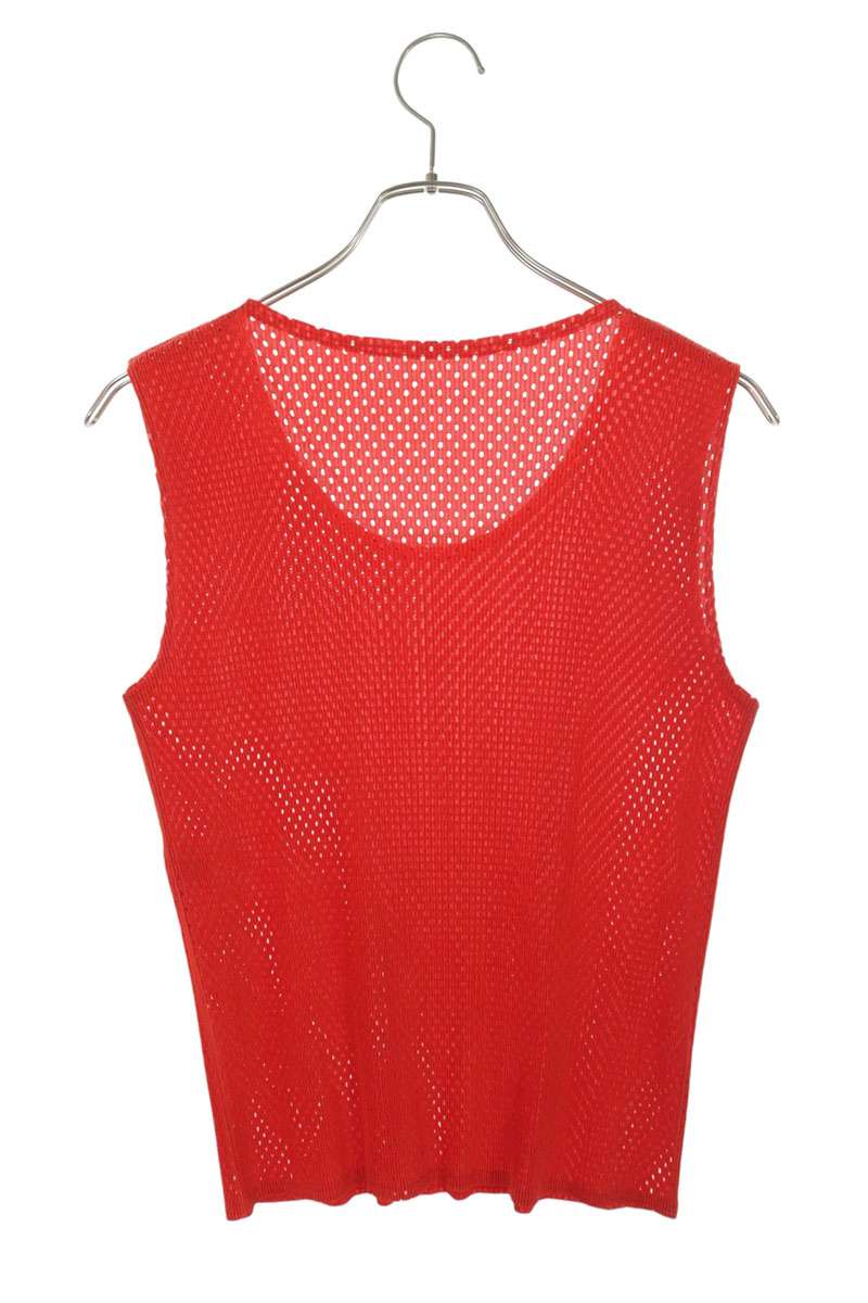 Vintage PLEATS PLEASE Red Pleats Mesh Tank Top Size 3