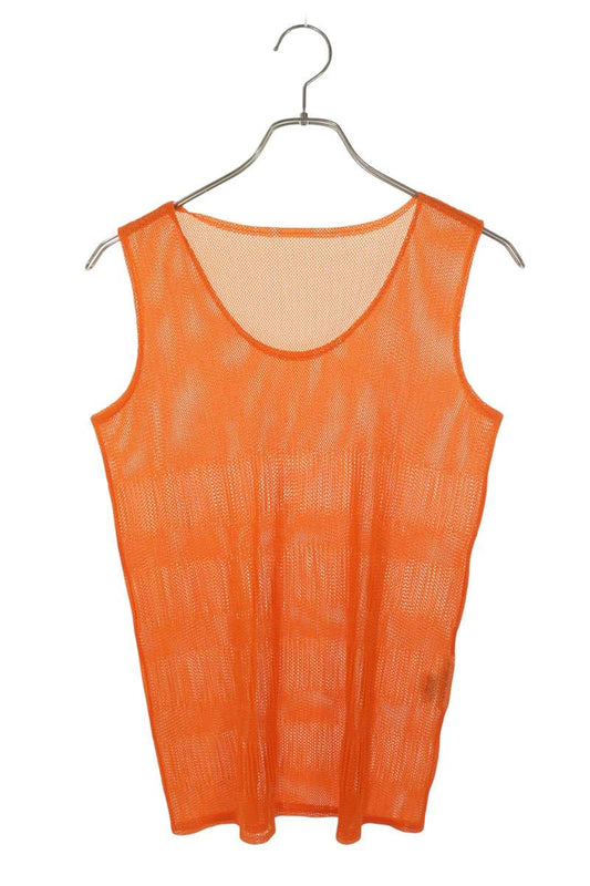 Vintage PLEATS PLEASE Orange Pleated Mesh Tank Top Size 3