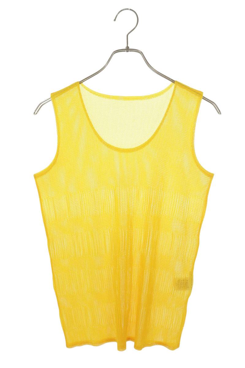 Vintage Yellow Pleated Mesh Tank Top Size 3