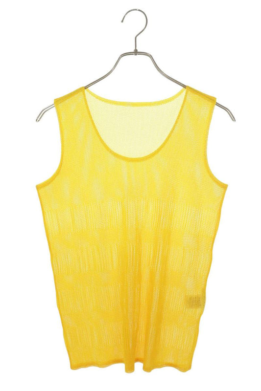 Vintage Yellow Pleated Mesh Tank Top Size 3